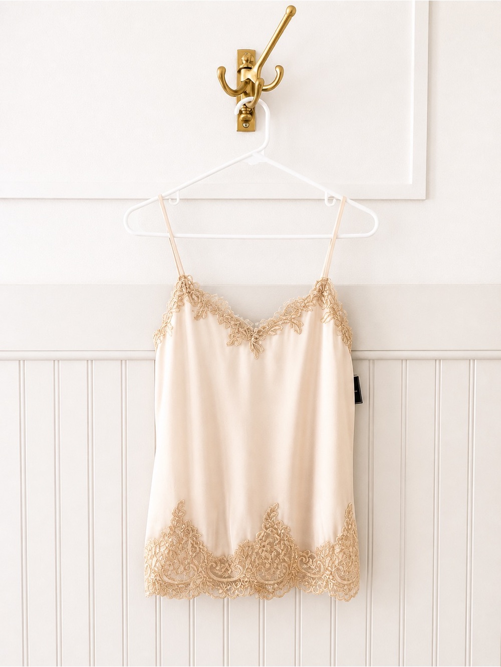 BKE White Lace-Trim Camisole